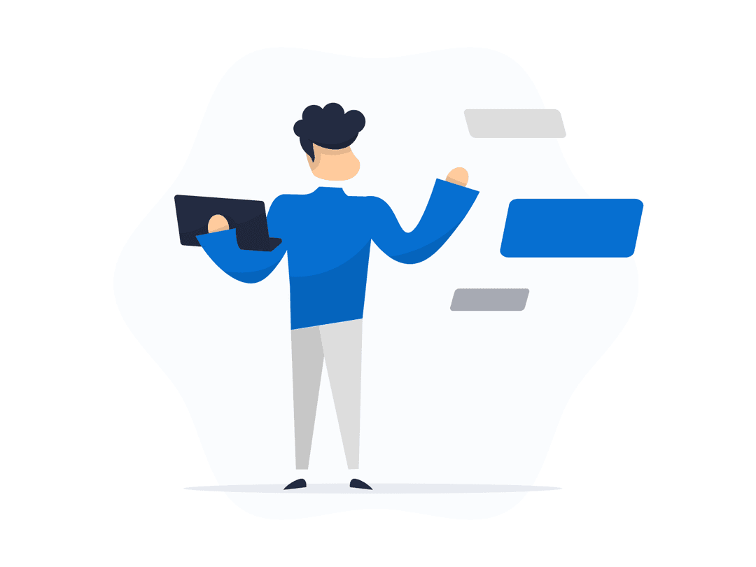 Student learning with laptop